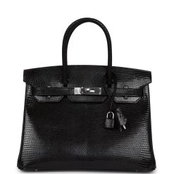 Hermès Hermes Birkin 30 Black Niloticus Lizard Palladium Hardware