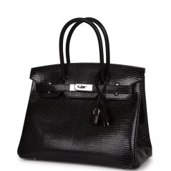 Hermès Hermes Birkin 30 Black Niloticus Lizard Palladium Hardware 15 Hermès Hermes Birkin 30 Black Niloticus Lizard Palladium Hardware -Online Bag Store H B 230831 2 03