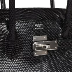 Hermès Hermes Birkin 30 Black Niloticus Lizard Palladium Hardware 17 Hermès Hermes Birkin 30 Black Niloticus Lizard Palladium Hardware -Online Bag Store H B 230831 2 08