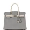 Hermès Hermes Special Order (HSS) Birkin 30 Gris Mouette And Craie Epsom Brushed Palladium Hardware