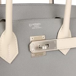 Hermès Hermes Special Order (HSS) Birkin 30 Gris Mouette And Craie Epsom Brushed Palladium Hardware -Online Bag Store H B 230911 1 08