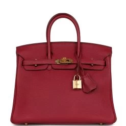 Hermès Pre-owned Hermes Birkin 25 Rubis Togo Gold Hardware