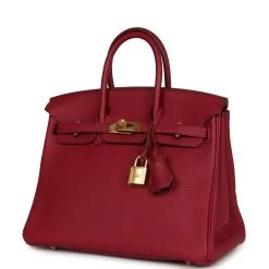 Hermès Pre-owned Hermes Birkin 25 Rubis Togo Gold Hardware -Online Bag Store H B 230928 3 03