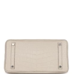 Hermès Hermes Bi-color Birkin 30 Beton And Etain Matte Alligator Palladium Hardware -Online Bag Store H B 231002 4 YH 06