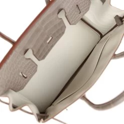 Hermès Hermes Bi-color Birkin 30 Beton And Etain Matte Alligator Palladium Hardware -Online Bag Store H B 231002 4 YH 09