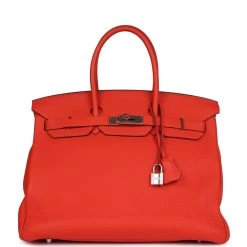 Hermès Pre-owned Hermes Birkin 35 Capucine Clemence Palladium Hardware