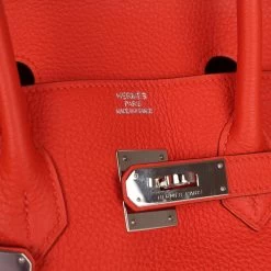 Hermès Pre-owned Hermes Birkin 35 Capucine Clemence Palladium Hardware -Online Bag Store H B 231017 1 08