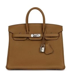 Hermès Hermes Birkin 25 Bronze D'or Verso Togo Palladium Hardware