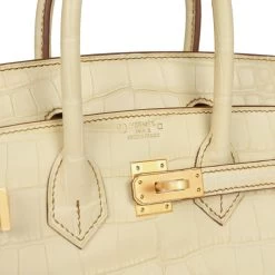 Hermès Hermes Special Order (HSS) Birkin 25 Vanille Matte Alligator Brushed Gold Hardware 17 Hermès Hermes Special Order (HSS) Birkin 25 Vanille Matte Alligator Brushed Gold Hardware -Online Bag Store H B 231027 1 NN 08