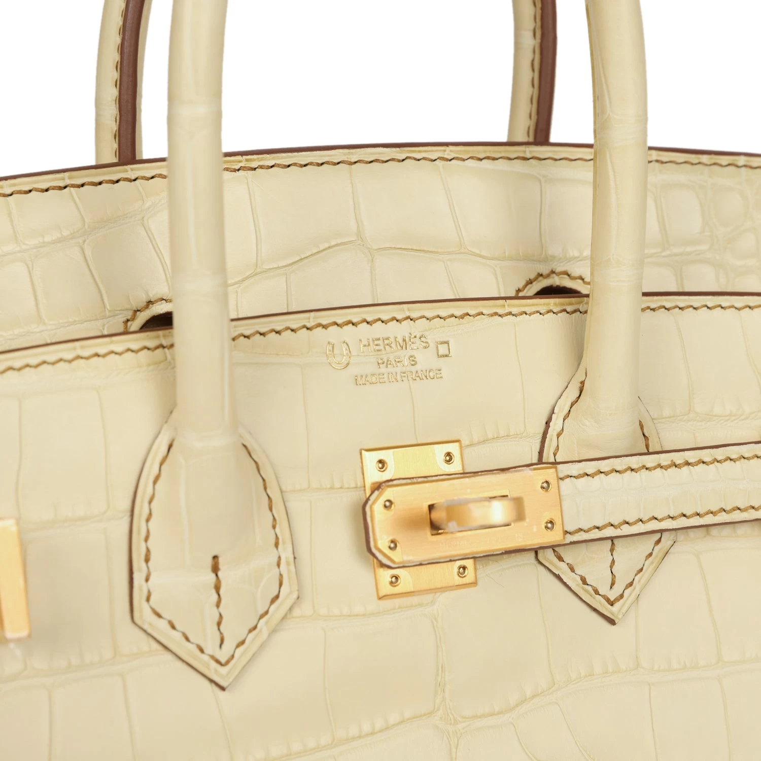 Hermès Hermes Special Order (HSS) Birkin 25 Vanille Matte Alligator Brushed Gold Hardware 9 Hermès Hermes Special Order (HSS) Birkin 25 Vanille Matte Alligator Brushed Gold Hardware - Image 7