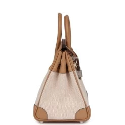 Hermès Hermes Birkin 25 Toile H And Chai Swift Palladium Hardware -Online Bag Store H B 231101 3 04
