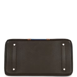 Hermès Pre-owned Hermes Birkin Club 35 Vert Bronze, Blue Thalassa, Fauve Barenia Fjord & Ottomane Palladium Hardware -Online Bag Store H B 231102 1 06