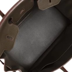 Hermès Pre-owned Hermes Birkin Club 35 Vert Bronze, Blue Thalassa, Fauve Barenia Fjord & Ottomane Palladium Hardware -Online Bag Store H B 231102 1 08