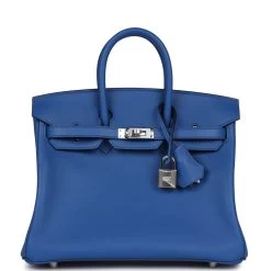 Hermès Hermes Birkin 25 Bleu France Swift Palladium Hardware
