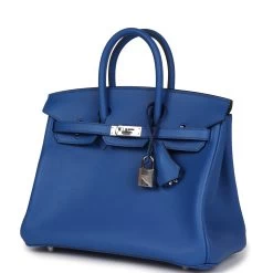 Hermès Hermes Birkin 25 Bleu France Swift Palladium Hardware 15 Hermès Hermes Birkin 25 Bleu France Swift Palladium Hardware -Online Bag Store H B 231117 2 HC 03