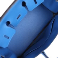 Hermès Hermes Birkin 25 Bleu France Swift Palladium Hardware 18 Hermès Hermes Birkin 25 Bleu France Swift Palladium Hardware -Online Bag Store H B 231117 2 HC 09