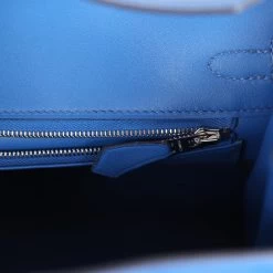 Hermès Hermes Birkin 25 Bleu France Swift Palladium Hardware 19 Hermès Hermes Birkin 25 Bleu France Swift Palladium Hardware -Online Bag Store H B 231117 2 HC 10