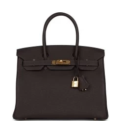Hermès Hermes Birkin 30 Ebene Togo Gold Hardware