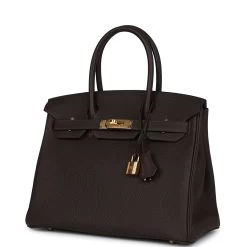 Hermès Hermes Birkin 30 Ebene Togo Gold Hardware -Online Bag Store H B 231214 2 03