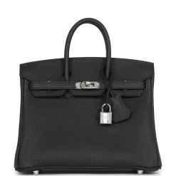 Hermès Hermes Birkin 25 Black Togo Palladium Hardware