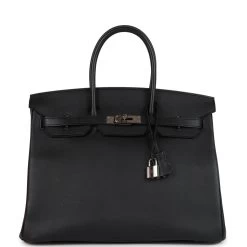 Hermès Pre-owned Hermes Birkin 35 Black Epsom Palladium Hardware