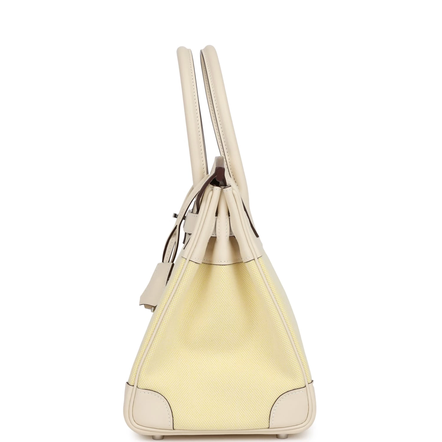 Hermès Hermes Birkin 30 Nata Swift And Jaune Poussin Toile Palladium Hardware 4 Hermès Hermes Birkin 30 Nata Swift And Jaune Poussin Toile Palladium Hardware - Image 2