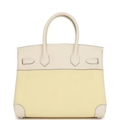 Hermès Hermes Birkin 30 Nata Swift And Jaune Poussin Toile Palladium Hardware 13 Hermès Hermes Birkin 30 Nata Swift And Jaune Poussin Toile Palladium Hardware -Online Bag Store H B 231228 4 14