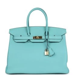 Hermès Hermes Birkin 35 Bleu Atoll Togo Gold Hardware -Online Bag Store H B 240108 4 01