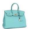 Hermès Hermes Birkin 35 Bleu Atoll Togo Gold Hardware -Online Bag Store H B 240108 4 02