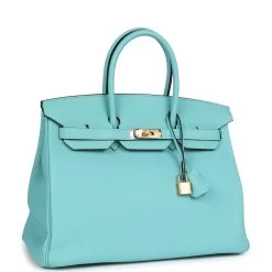 Hermès Hermes Birkin 35 Bleu Atoll Togo Gold Hardware