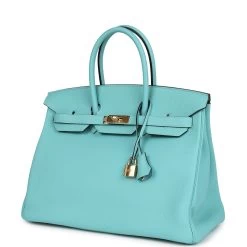 Hermès Hermes Birkin 35 Bleu Atoll Togo Gold Hardware -Online Bag Store H B 240108 4 03