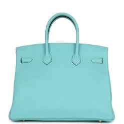 Hermès Hermes Birkin 35 Bleu Atoll Togo Gold Hardware -Online Bag Store H B 240108 4 05