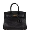 Hermès Hermes Birkin 30 Black Matte Alligator Gold Hardware