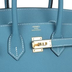 Hermès Hermes Birkin Sellier 25 Blue Jean Epsom Gold Hardware -Online Bag Store H B 240109 2 08