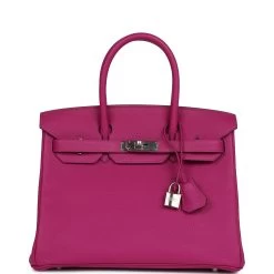 Hermès Pre-owned Hermes Birkin 30 Rose Pourpre Togo Palladium Hardware