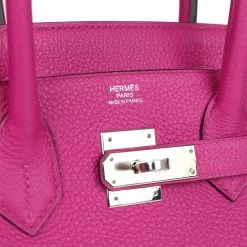 Hermès Pre-owned Hermes Birkin 30 Rose Pourpre Togo Palladium Hardware -Online Bag Store H B 240116 1 08