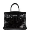 Hermès Hermes Birkin 30 Black Shiny Crocodile Niloticus Palladium Hardware -Online Bag Store H B 240117 2 DM 01