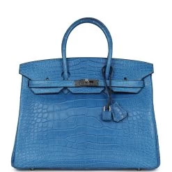 Hermès Hermes Birkin 35 Mykonos Matte Alligator Palladium Hardware