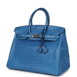 Hermès Hermes Birkin 35 Mykonos Matte Alligator Palladium Hardware -Online Bag Store H B 240123 1 03