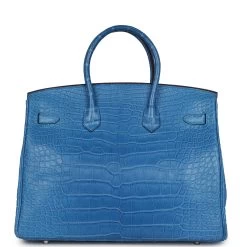 Hermès Hermes Birkin 35 Mykonos Matte Alligator Palladium Hardware -Online Bag Store H B 240123 1 05