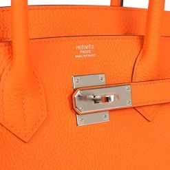 Hermès Hermes Birkin 30 Orange Minium Togo Palladium Hardware -Online Bag Store H B 240124 1 08