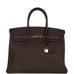 Hermès Hermes Birkin 35 Chocolate Togo Palladium Hardware