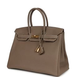 Hermès Pre-owned Hermes Birkin 35 Etoupe Togo Gold Hardware -Online Bag Store H B 240129 5 YL 03