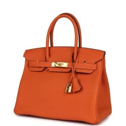 Hermès Hermes Birkin 30 Orange Togo Gold Hardware -Online Bag Store H B 240130 4 03