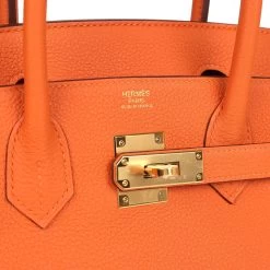 Hermès Hermes Birkin 30 Orange Togo Gold Hardware -Online Bag Store H B 240130 4 08
