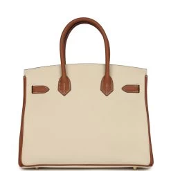 Hermès Pre-owned Hermes Special Order (HSS) Birkin 30 Craie And Gold Togo Brushed Gold Hardware -Online Bag Store H B 240201 4 JG 05