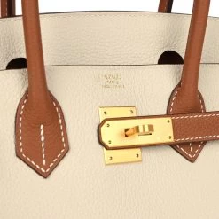 Hermès Pre-owned Hermes Special Order (HSS) Birkin 30 Craie And Gold Togo Brushed Gold Hardware -Online Bag Store H B 240201 4 JG 08