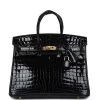 Hermès Hermes Birkin 25 Black Shiny Niloticus Crocodile Gold Hardware -Online Bag Store H B 240205 4 01