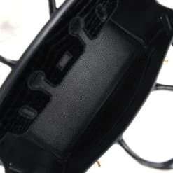 Hermès Hermes Birkin 25 Black Shiny Niloticus Crocodile Gold Hardware -Online Bag Store H B 240205 4 09