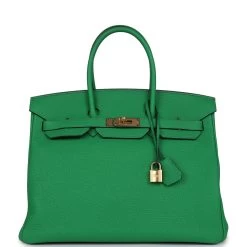 Hermès Pre-owned Hermes Birkin 35 Bambou Togo Gold Hardware